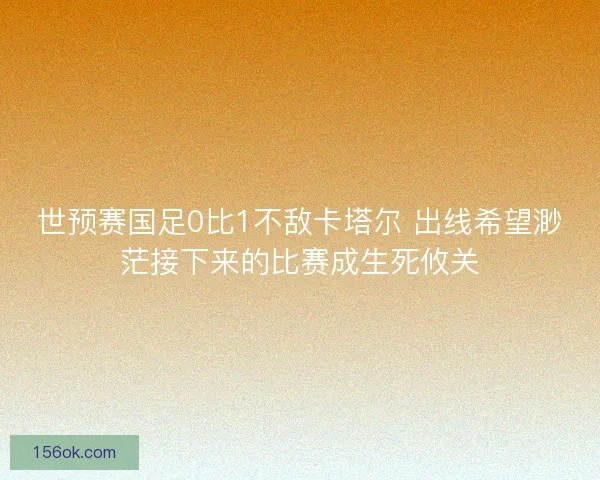 世预赛国足0比1不敌卡塔尔 出线希望渺茫接下来的比赛成生死攸关